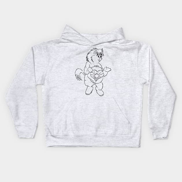 Care Bears & Cousins Noble Heart Horse Line Art Kids Hoodie by Maries Papier Bleu